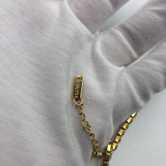 18K Gold Plated Stainless Steel "Tennis" Bracelet Cubic Zirconia Waterproof - Picture 11 of 13